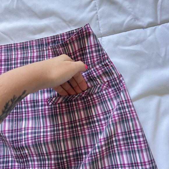 Annika Cutter & Buck Womens 8 Pink Plaid Golf Tennis Skort Skirt Shorts Stretch - Picture 10 of 10